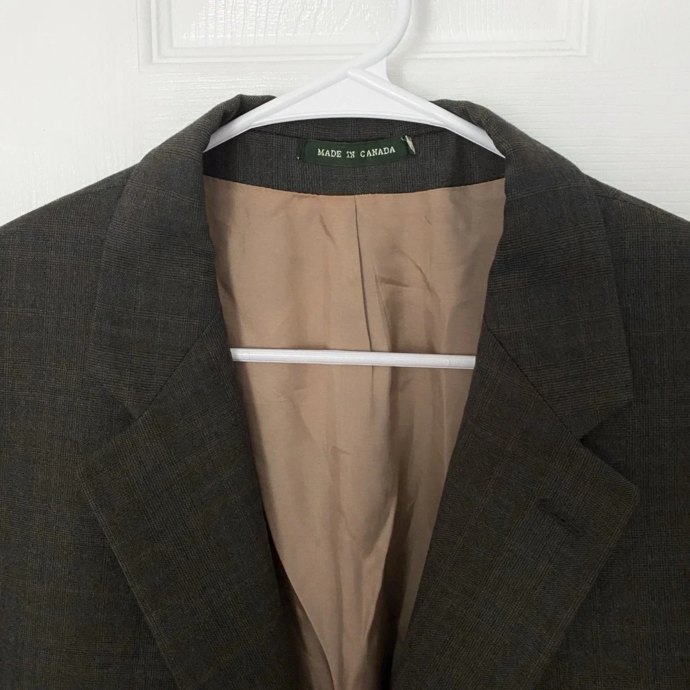 Vtg Lauren Ralph‎ Lauren Mens Wool Cashmere Blend Blazer 46R Made in Canada